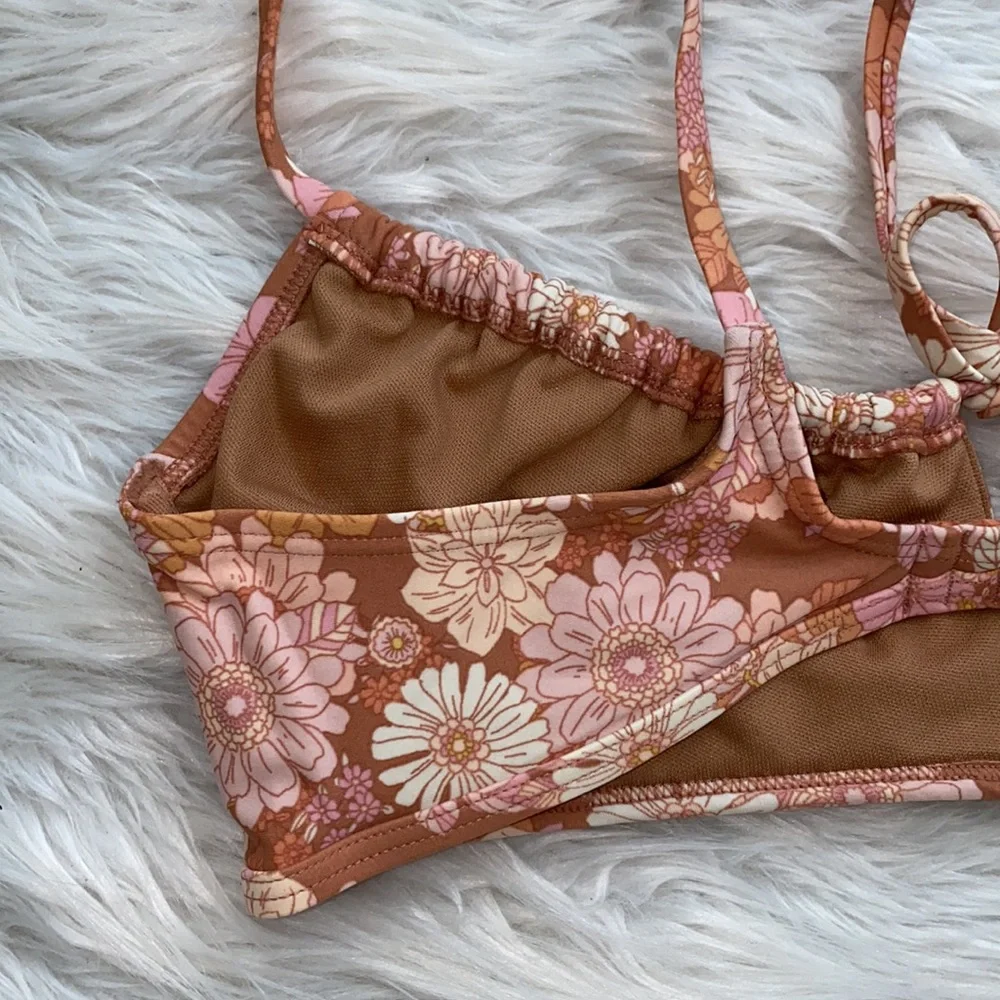 Xhilaration | Front Tie Floral Bikini Top